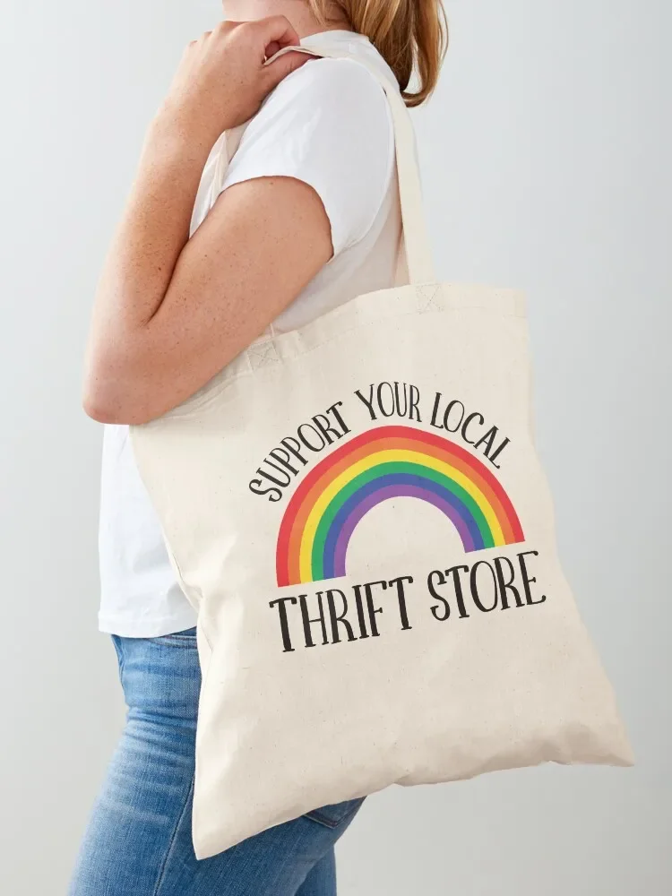 Thrifting Support Your Local Thrift Shop Tote Bag custom tote bag Shopper handbag Canvas shoulder bag