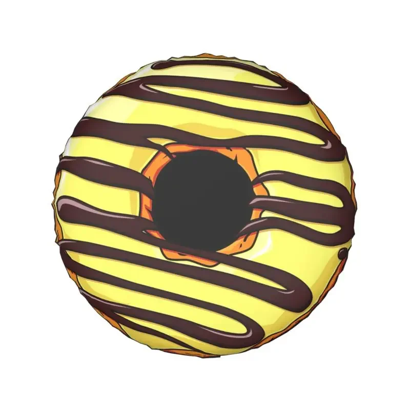 Yellow Donut Chocolate Spare Tire Cover for Jeep Honda Doughnut SUV RV 4WD Car Wheel Protectors Accessories 14