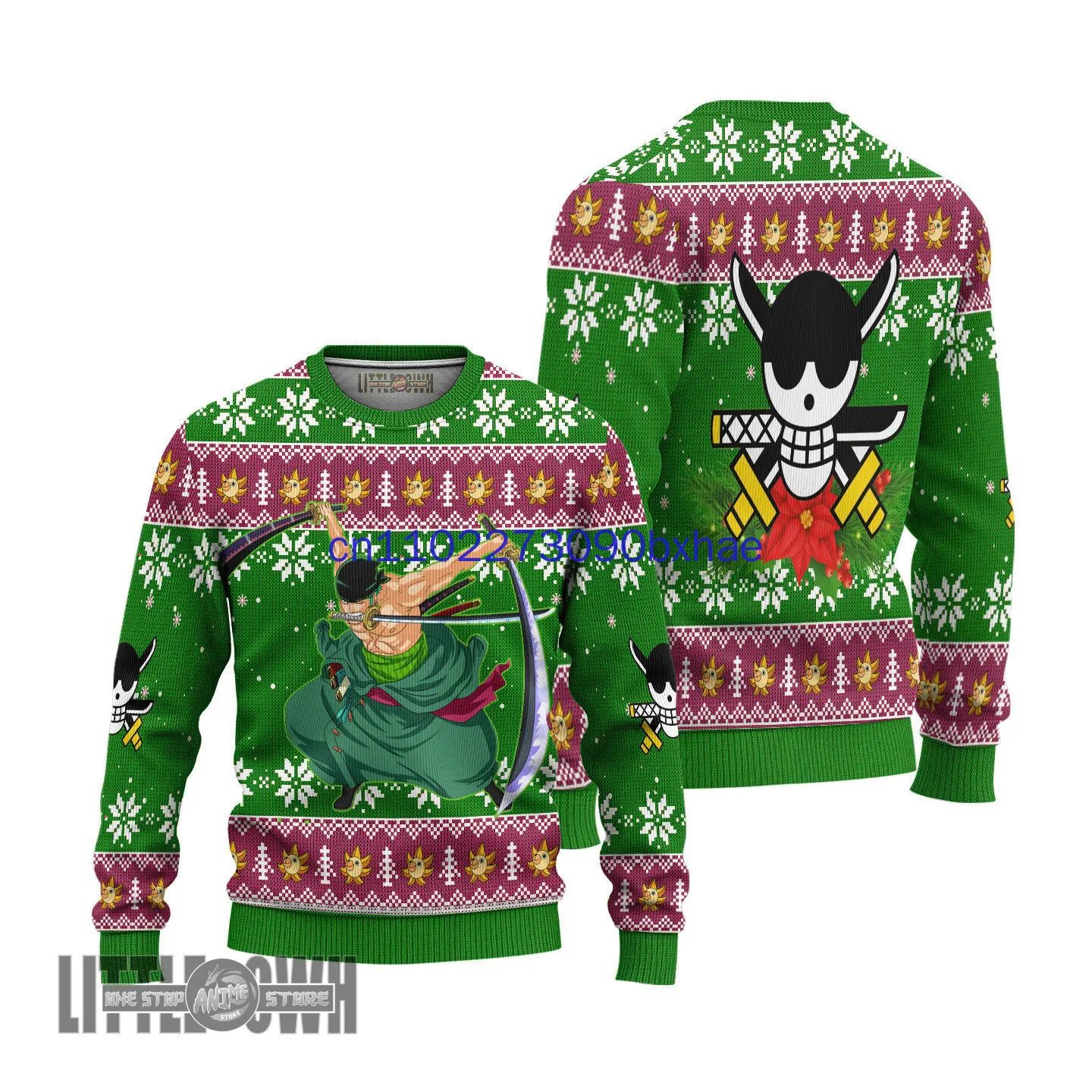 Świąteczny sweter One Piece na Boże Narodzenie 2025, brzydki świąteczny sweter, prezent, pulower Świętego Mikołaja, męska bluza 3D na jesień i zimę
