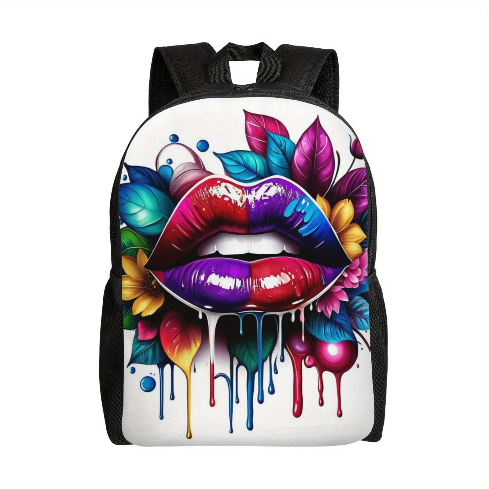 

Stylish pocket and floral print backpack - lightweight, adjustable shoulder straps, large capacity for school, work, travel