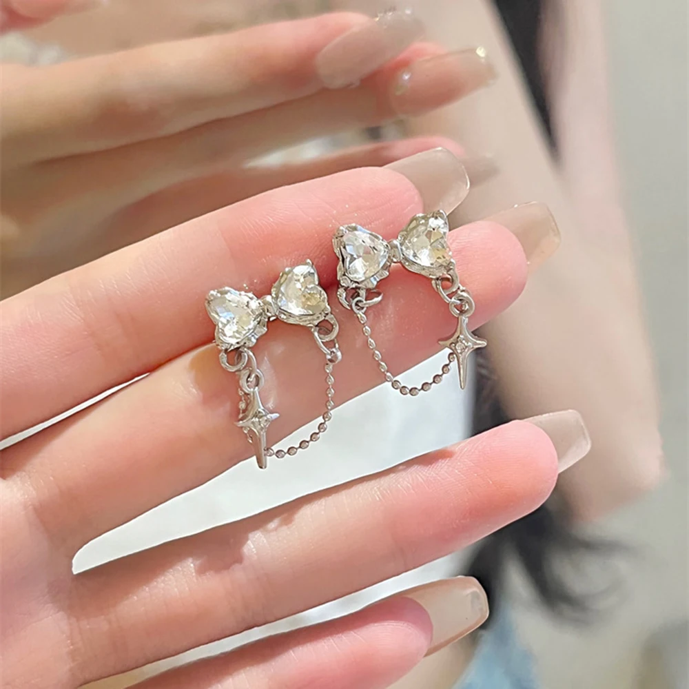 2024New Bow Zircon Long Chain Creative Fashion Design High-End Personalized Light Luxury Earrings Jewelry Gift image 2