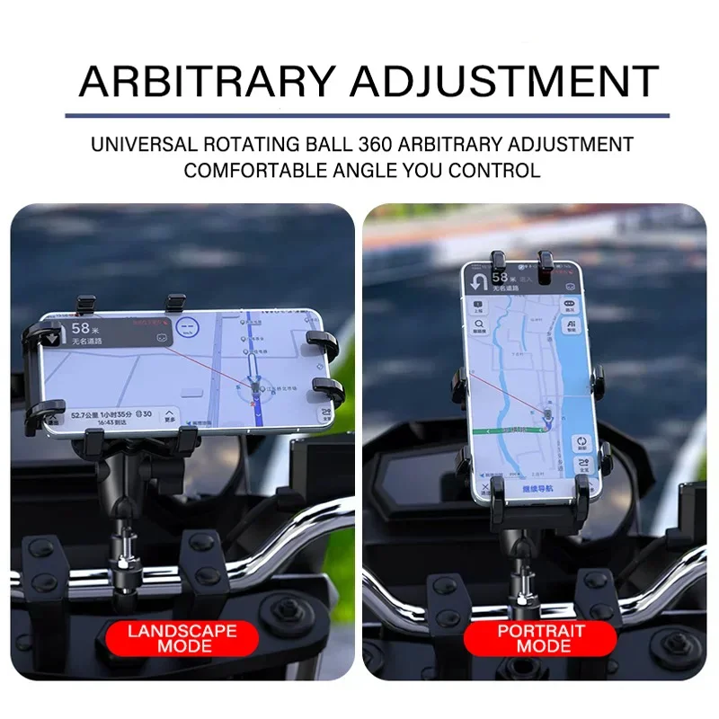 New Metal Motorcycle Phone Holder For Honda Rebel CMX 300 500 CMX300 CMX500 New-2025 LOGO Free rotating shock absorber anti slip