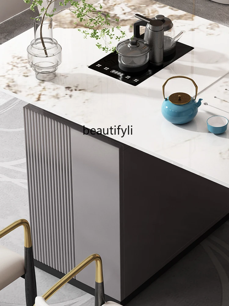 Stone Plate Table-Chair Set Modern Simple Home Office Tea Brewing Integrated Living Room Large Board Kung Fu Tea Brewing Sets