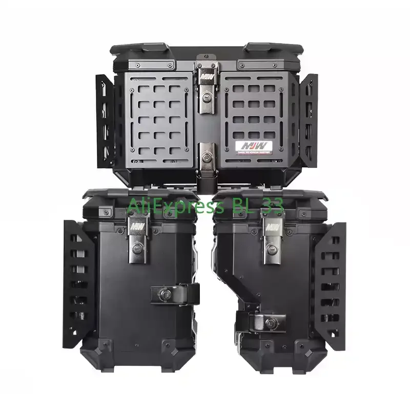 45L Multifunctional Armored Black Aluminum Alloy Tailbox Motorcycle Tailbox Scooter
