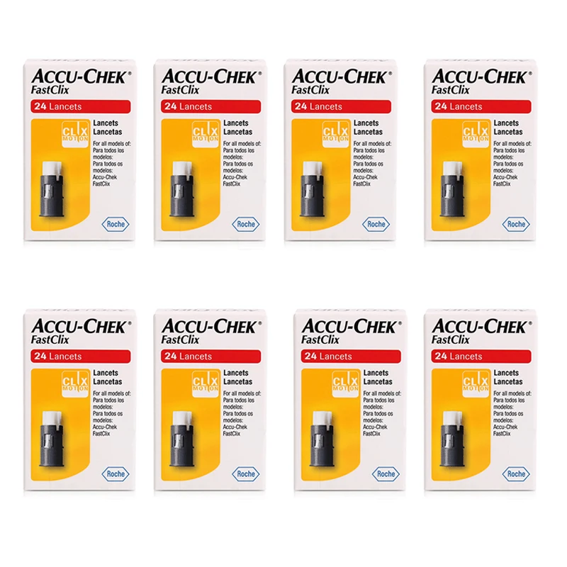 8 cajas de agujas de recolección de sangre Roche FastClix, aguja médica desechable para medir la glucosa en sangre, lancetas ACCU CHEK FA importadas