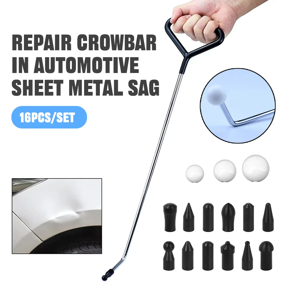 

Набор инструментов для удаления вмятин на автомобиле, 16 шт./компл., без покраски, из нержавеющей стали, с крючками для ремонта вмятин от града, аксессуары для кузова автомобиля
