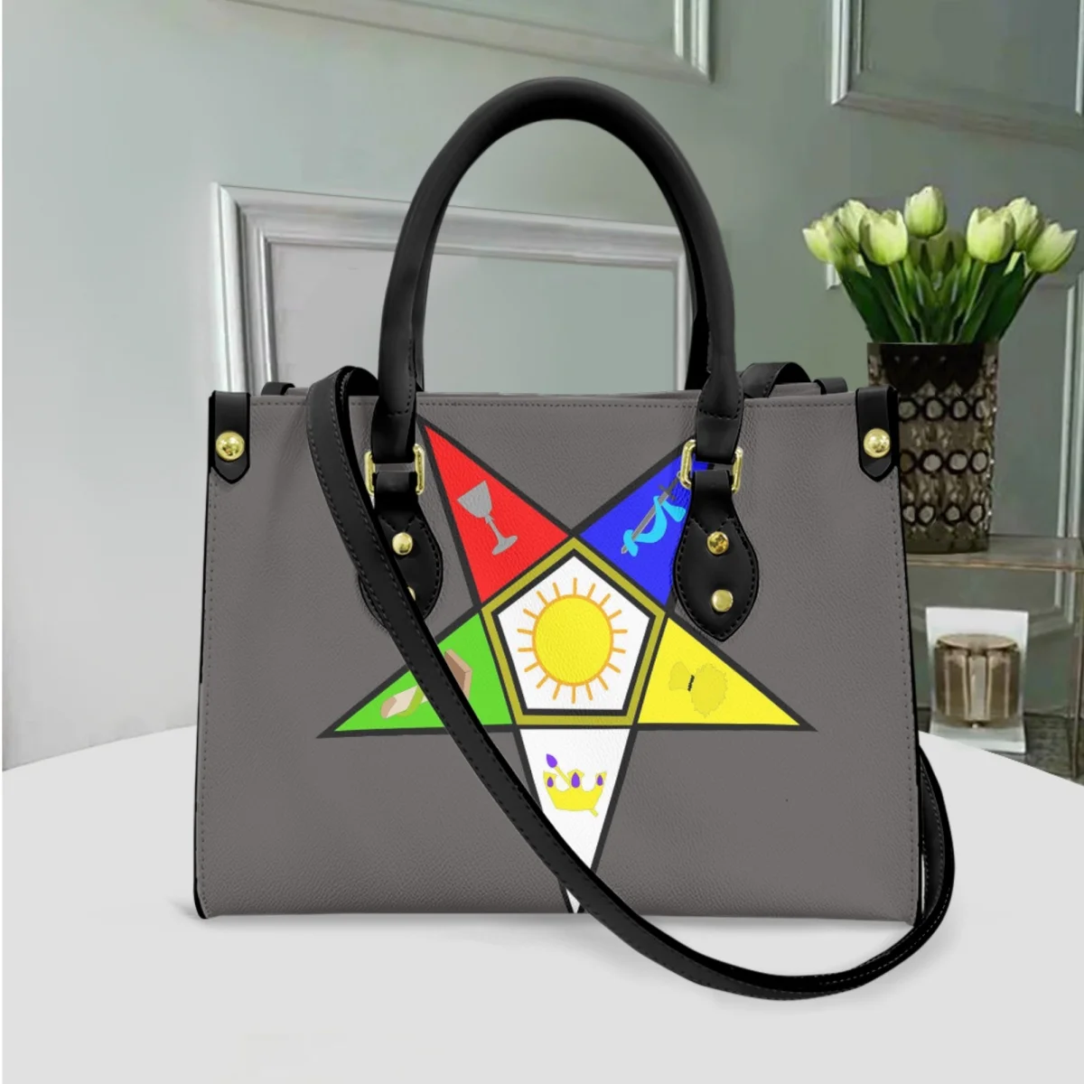 OES Sistars Order Of Eastern Designer Casual Girls Handbag Christmas Birthday Gift Beach Bag Retro PU Leather Small Shoulder Bag