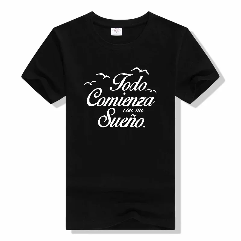 Hebben Een T-Shirt Bestudeerd Grappige Spaanse Spreuken Zin T-Shirt Met Korte Mouwen Casual Katoenen Zomer Zacht Unisex-Hals T-Shirt