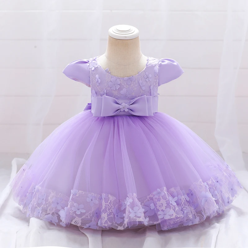 2023 Summer Toddler Baby Girl Dresses Lace Flower Baptism Dress For Girls 1st Year Birthday Party Wedding Dress Infant Clothes