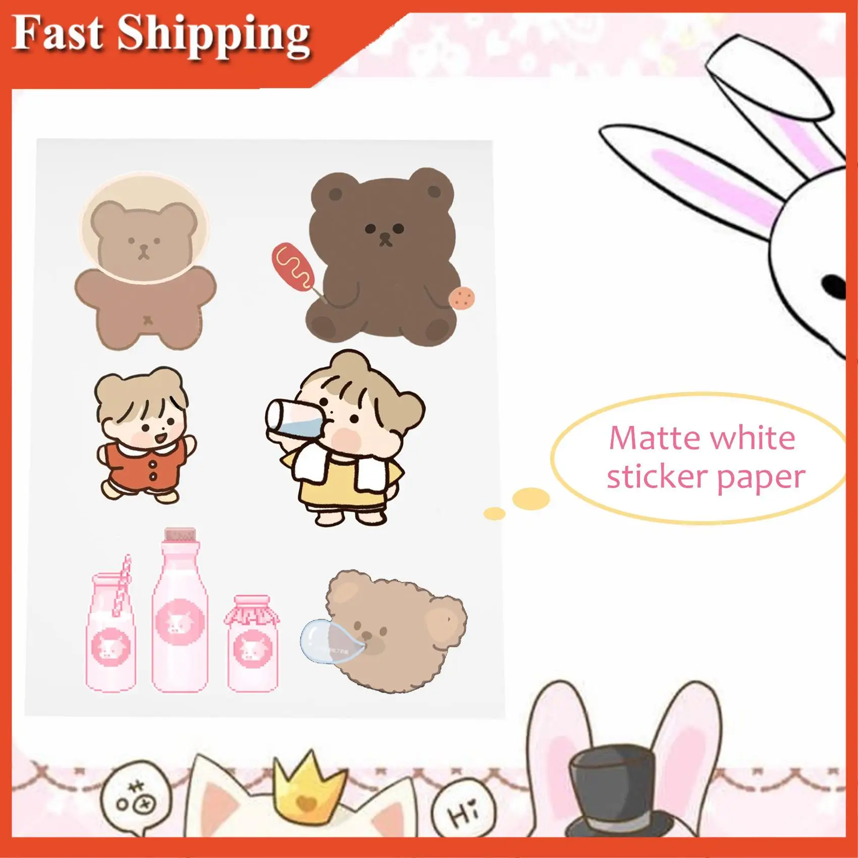 كفاءة قسط للطباعة ملصق فينيل مقاوم للماء ورقة ل النافثة للحبر والطابعة 210X280mm 30 ورقة ماتي ورق لاصق أبيض