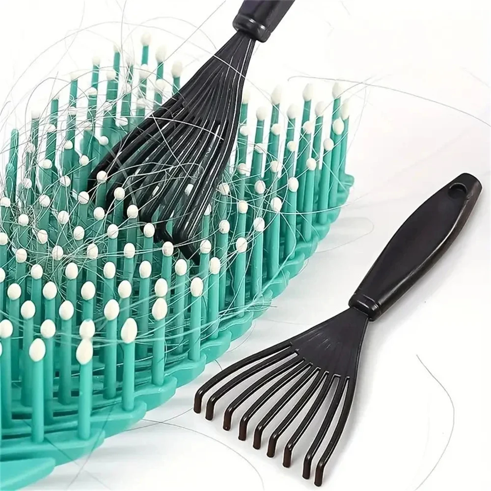 Herramientas de limpieza de cepillos para el cabello, 2 uds., con cerdas negras, limpiador de peine portátil y garras de depilación
