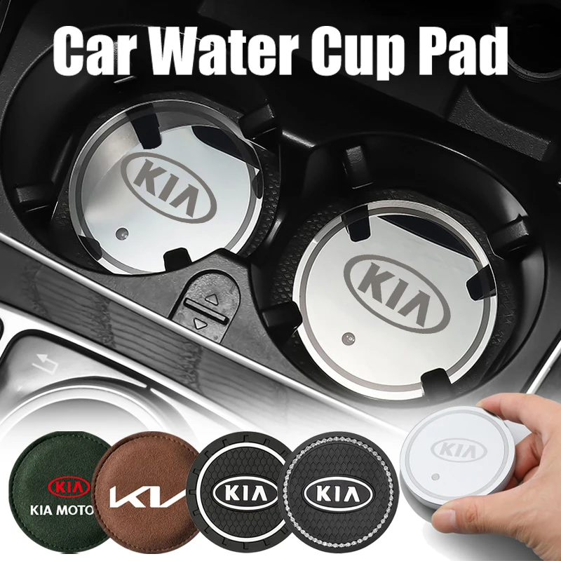 Tapis antidérapant pour porte-gobelet de voiture, 1/2 pièces, pour KIA Sportage Ceed Sorento Cerato Optima Picanto Rio Soul k5 Stonic Forte