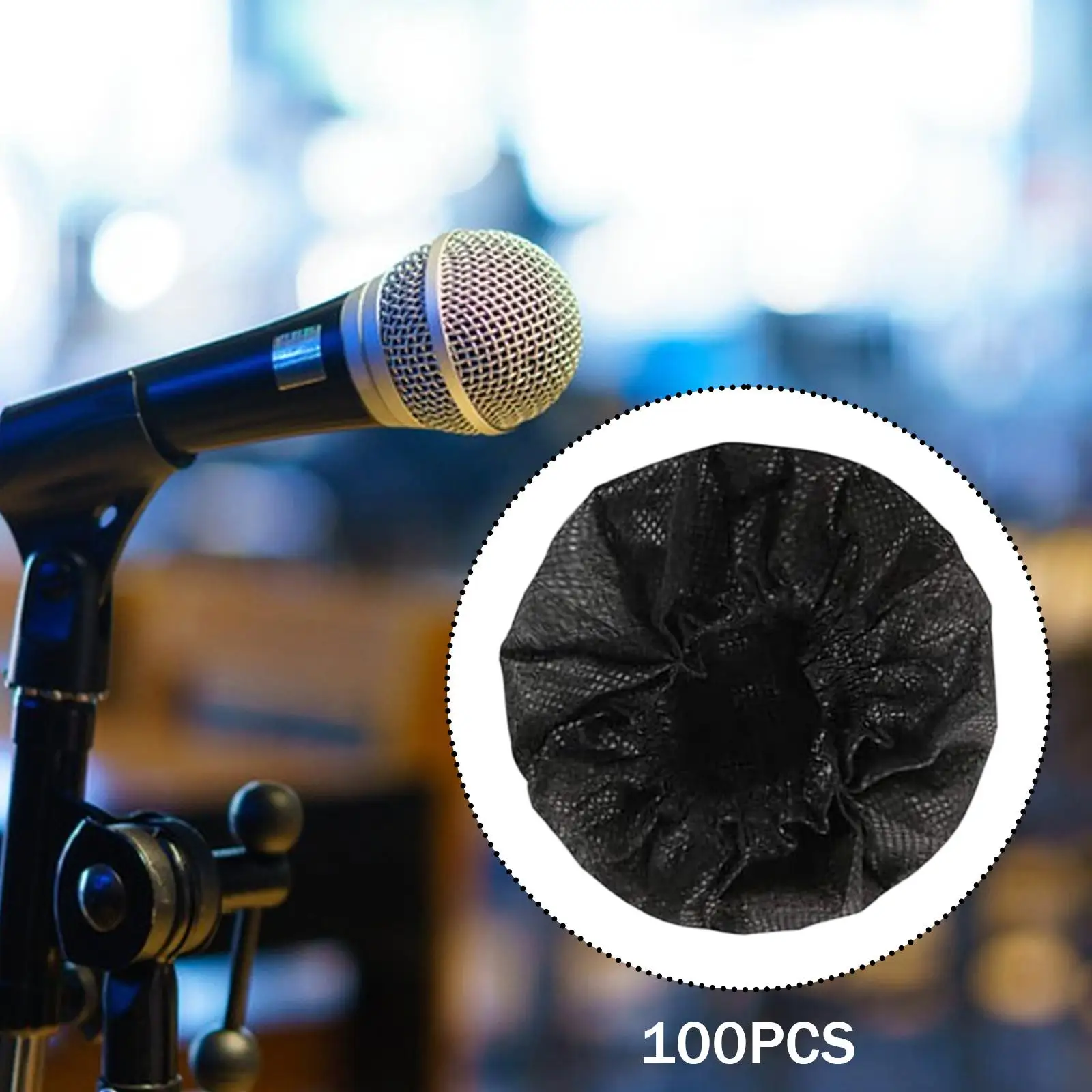 100x Mic Covers Easy Replacement Protective Covers for KTV Dance Ball Studio