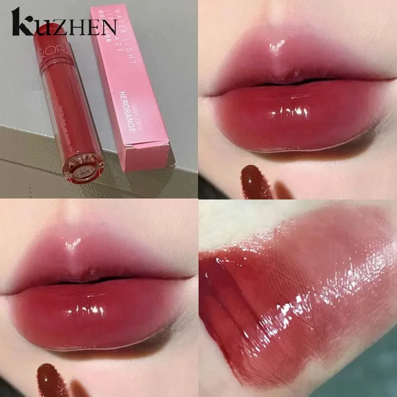 미러 크리스탈 립글로스 메이크업 워터 라이트 글라스 립글레이즈 플럼핑 방수 젤리 립 틴트 립스틱 모이스춰 라이징 뷰티 립