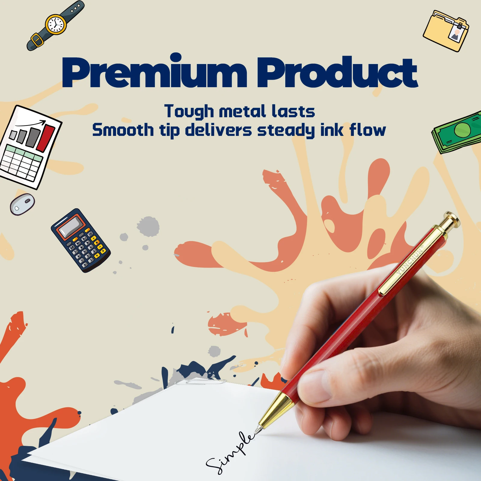 5 قطع من أقلام Yunchun المضحكة، أقلام كروية مبتكرة وقح، هدية كمامة مكتبية مع أقوال الإجهاد في مكان العمل، قلم حبر جاف للمكتب حبر أسود