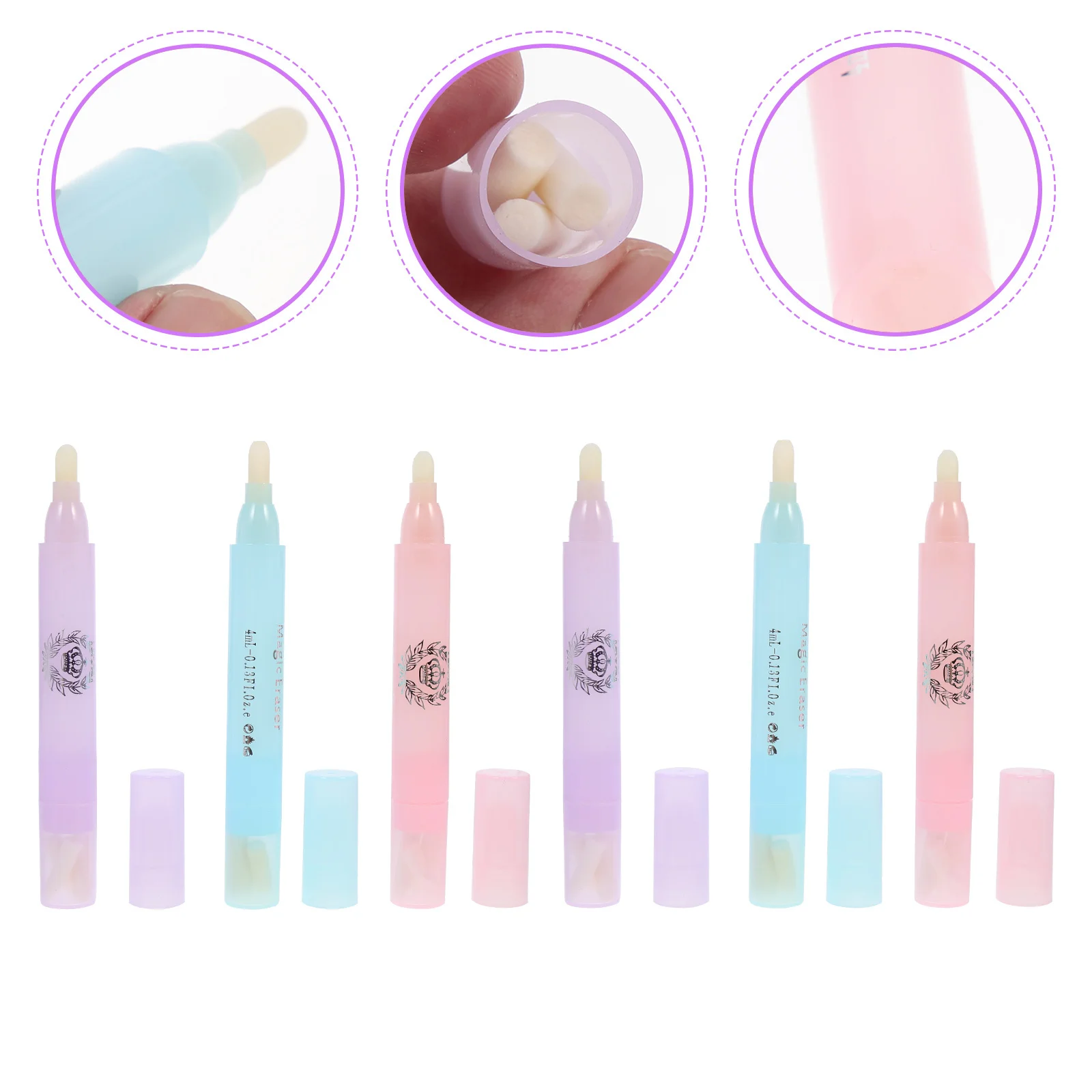 

6 шт., корректор лака для ногтей, компактный дизайн, удобная ручка для чистки ногтей, необходимый маникюрный инструмент, маникюрные ручки