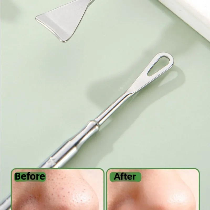 Extracteur de points noirs à Double tête en acier inoxydable, extracteur de boutons et de comédons, extracteur de imperfections du nez, outils de soins pour points blancs