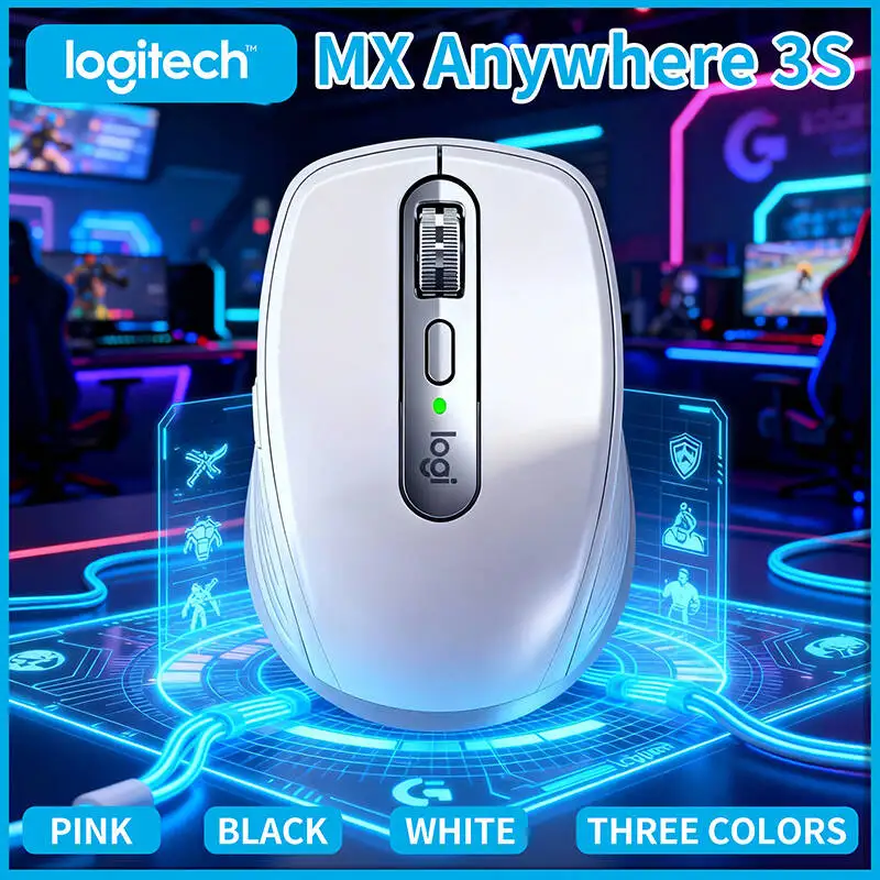 Logitech MX Anywhere 3S Wireless Mouse - 8000 DPI, MagSpeed Scroll, Silent Buttons, Office & Travel, USB-C Charging