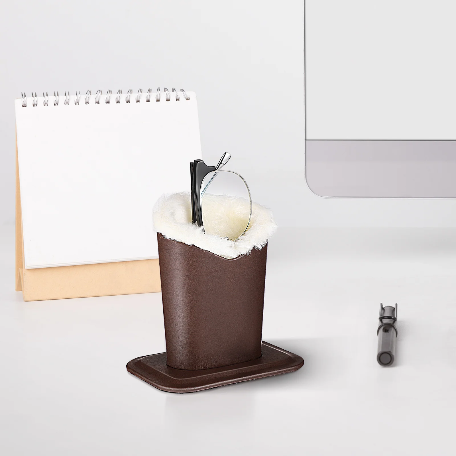 

2Pcs Eyeglass Holder Lined Eyewear Stand for Desks Nightstands Durable Stylish Storage Organizer Assorted Color