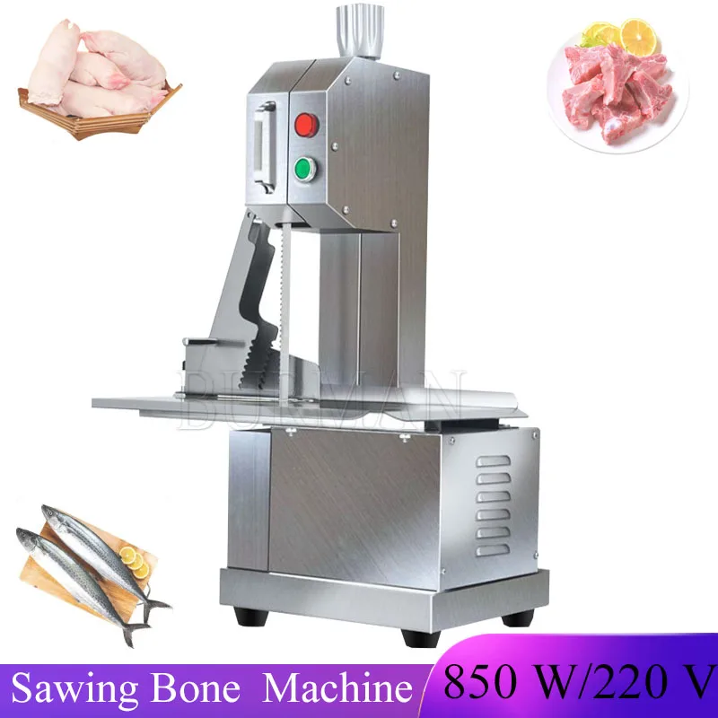 

Electric Meat Bone Saw Machine 220V Small Desktop Stainless Steel Cutting Maker Kitchen Chopper Food Grade Spare Rib Cutting