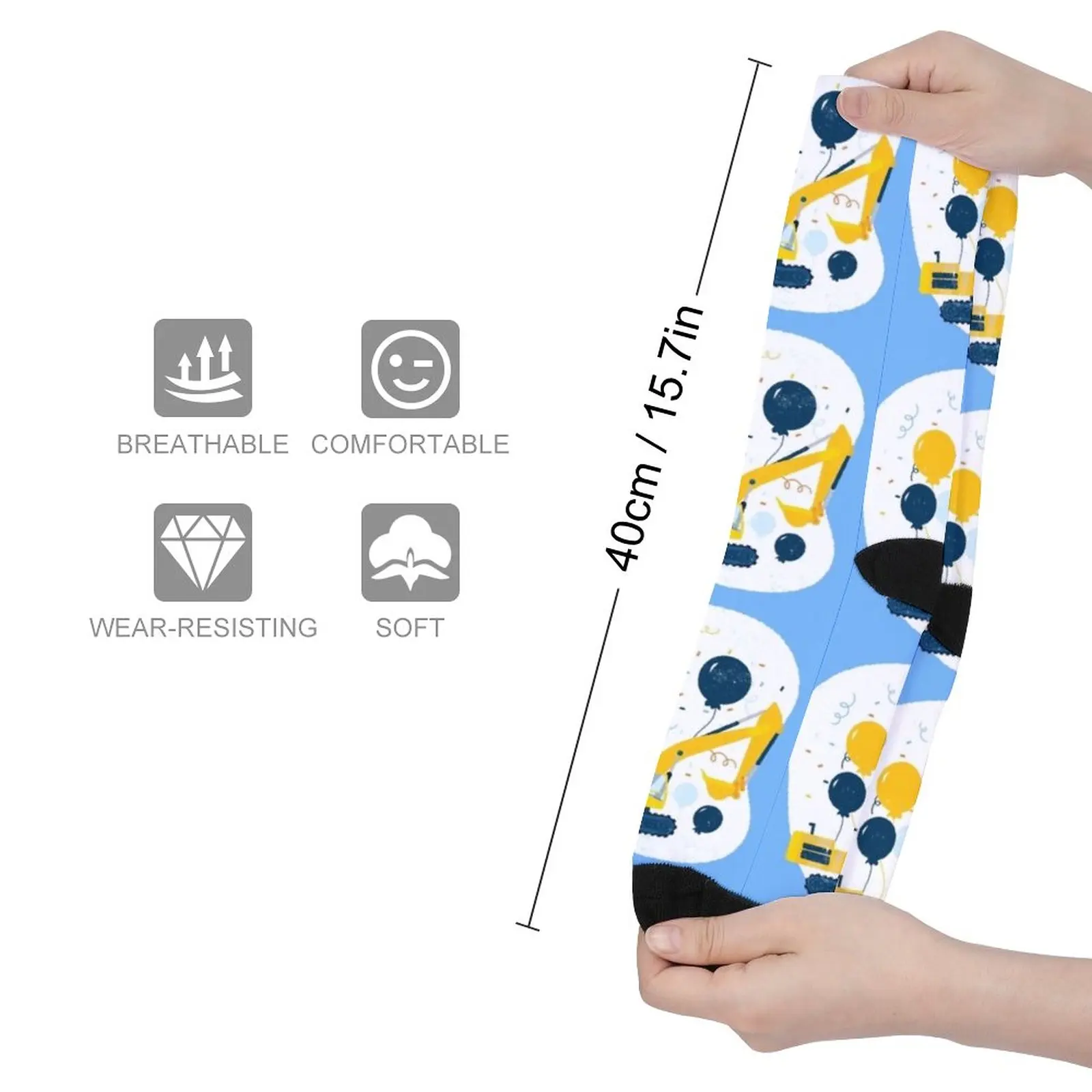 Birthday excavator Socks valentine gift ideas Woman socks Antiskid soccer socks