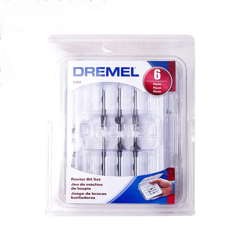 

Dremel Accessories 692 Tungsten Carbide Chamfer Wood Milling Cutter Bits Set Woodwork Engraving Trimming Straight Tools 6Pcs