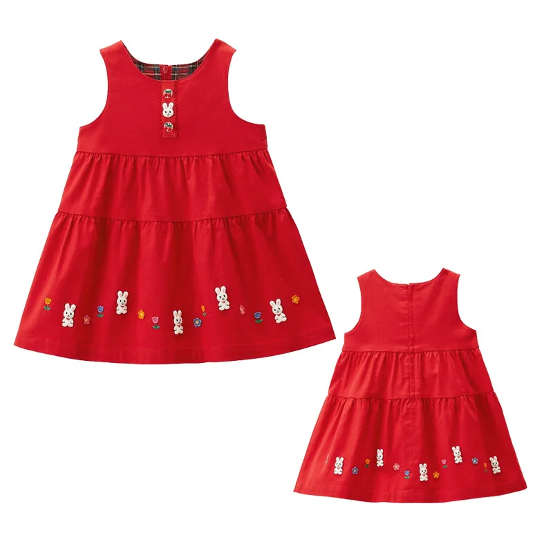

Girls' Skirts Cute Bunny vestido Flower Embroidered Dress Baby Versatile vestidos Fashion Dresses with Straps 3-8Y kids clothes