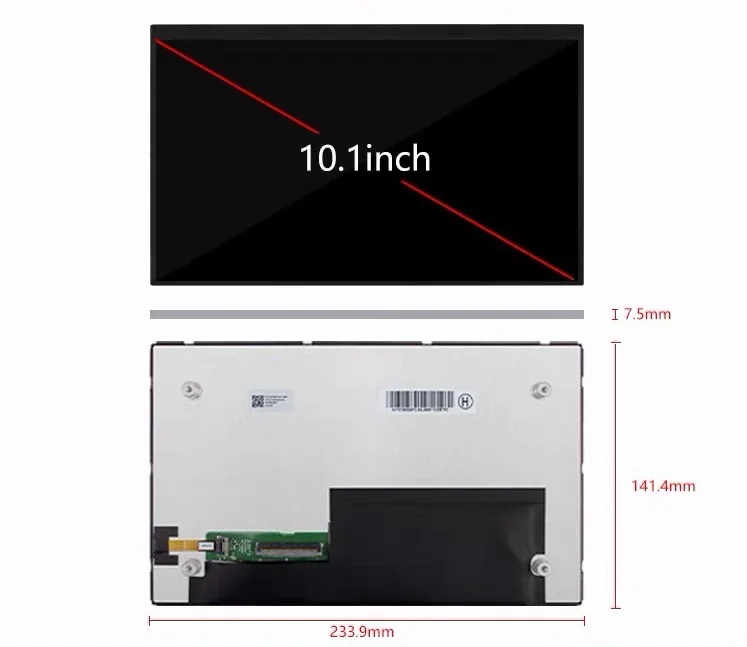 Brand-New, Genuine 10.1-inch LCD Industrial Display with Wide Temperature Range and High Brightness, Model AV101HDM-N10, 28PC
