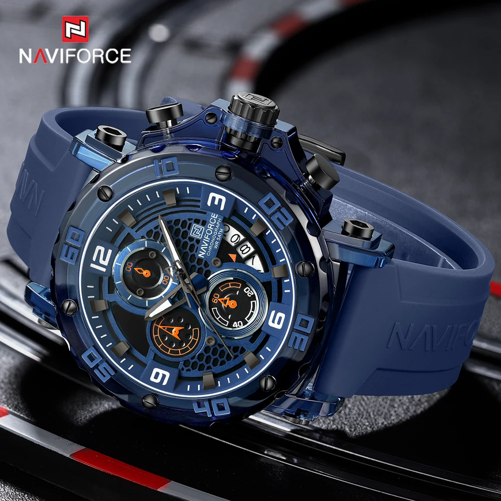

NAVIFORCE Элитный бренд хронограф мужские часы кварцевые часы высокого качества светящиеся водонепроницаемые наручные часы мужские спортивные военные часы