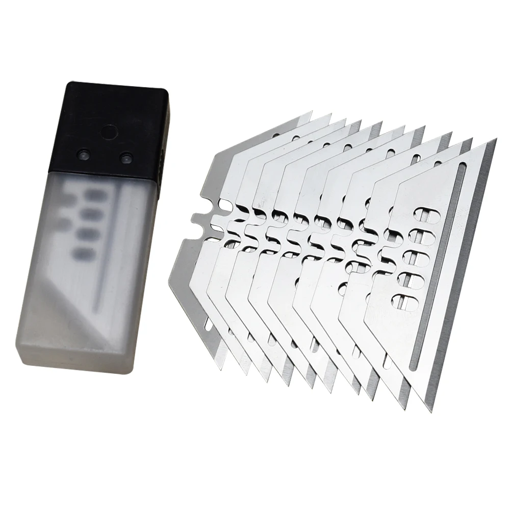 Lâminas de Faca de Aço Carbono Sk5 Utility Lâmina Durável Única Borda Lâmina de Substituição Resistente para Cortador de Caixa