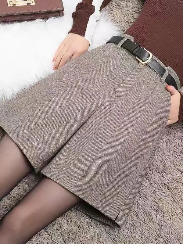 

Брюки-костюмные с высокой талией, широкими штанинами и А-образным силуэтом, цвет кофе, осенне-зимние, женские, модные, для офиса и повседневной носки