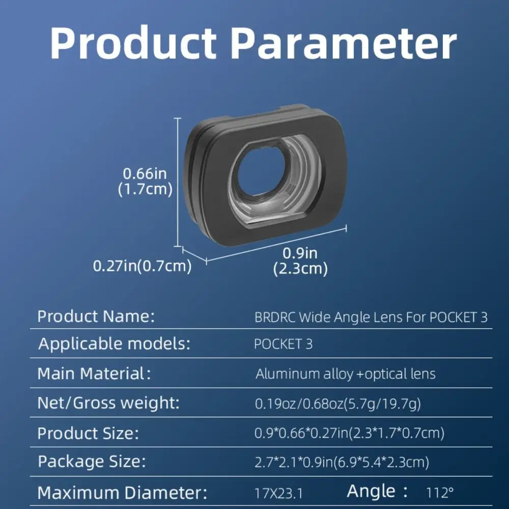 Wide-angle Lens for DJI Osmo Pocket 3 Gimbal Camera Extend FOV to 112° Magnetic Wide Angle Filter Photography Accessory