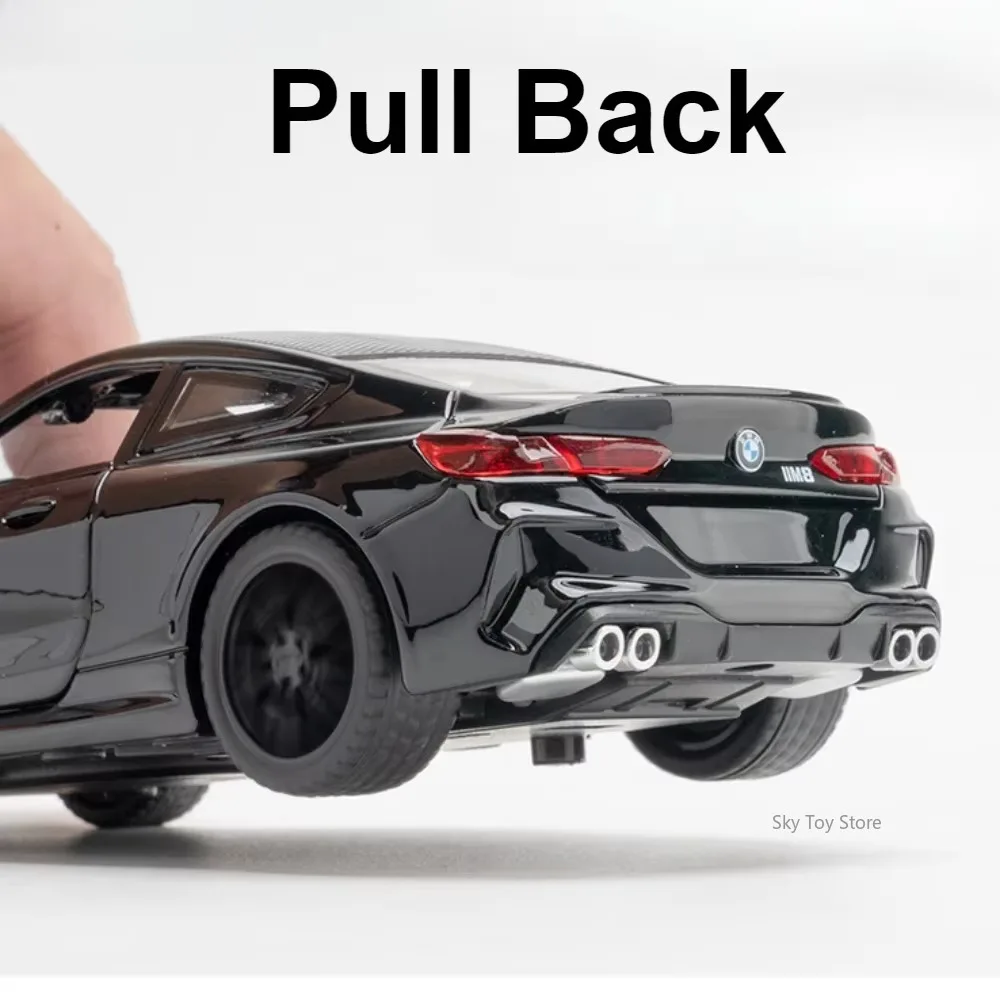 1:32 M8 M4 Miniature Model Diecast Alloy Car Toys with Sound Light Pull Back Doors Opened Models Vehices Collect Ornaments Gifts