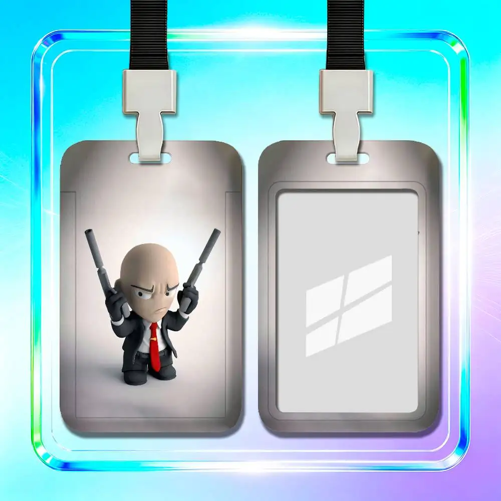 Office Badge Student Bank Work Credit Holders Hard Case Shell For Agent 47 Hitman Employee ID Card Holder