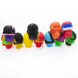 10Pcs Silicone Container Skull Shape 3ml Storage Oil Jar Box Nonstick Wax Portable KitchenTobacco Smoking Smoke Accessories