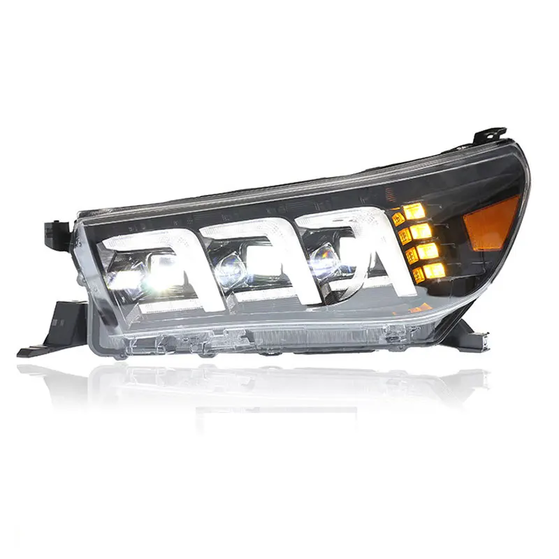 Conjunto de faros LED para Toyota Hilux, faros de giro dinámicos DRL, Plug and Play, 2015-2020, 1 par