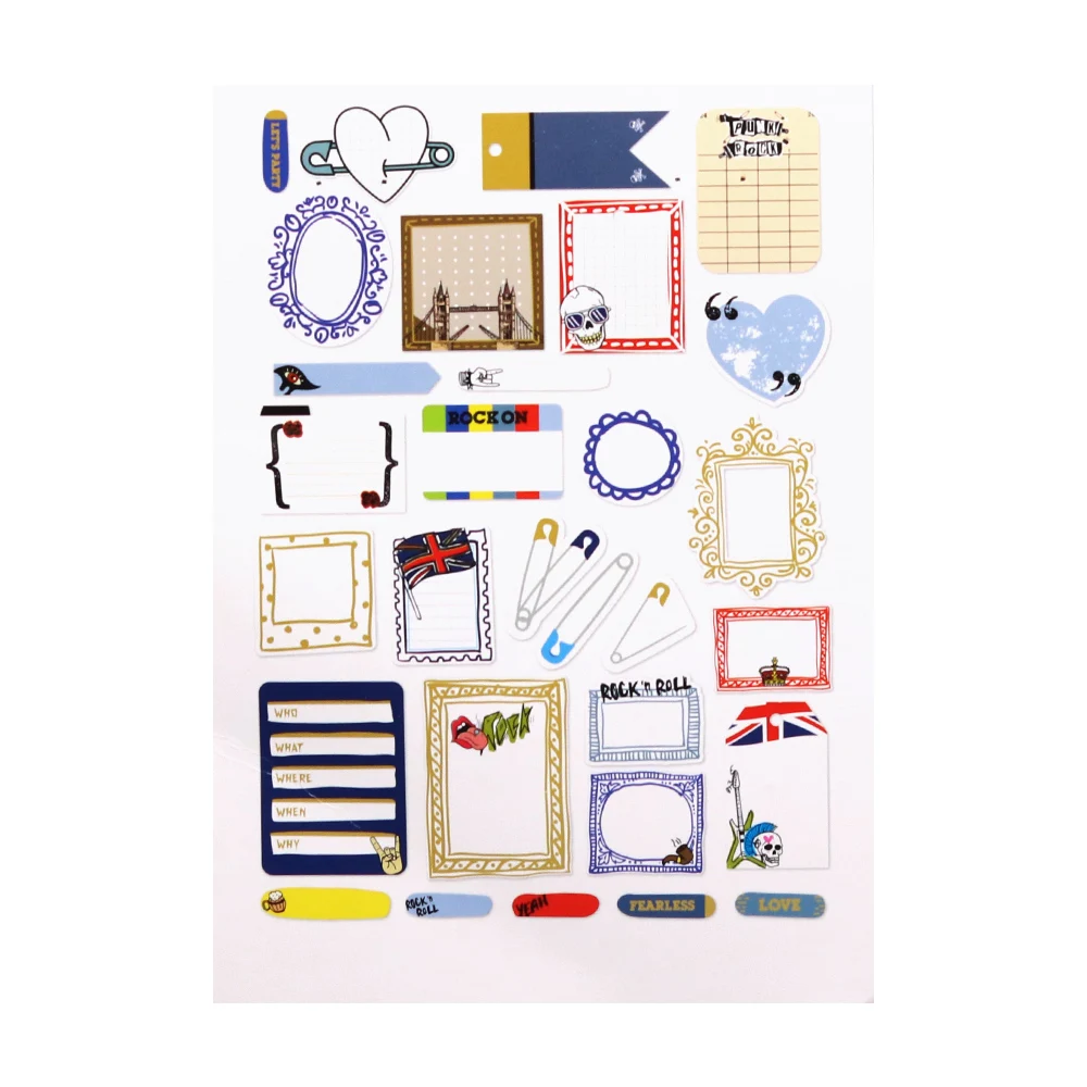 Creative Path 30 stuks Punk London Papier Die Cuts Versieringen Handgeschilderde Paperclip Frame Scrapbooking Die Cuts Voor Kaarten Maken
