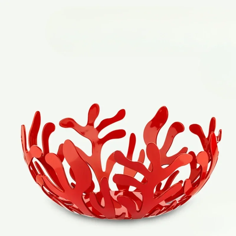 Mediterranean coral fruit basket living room home  metal hollow creative decoration