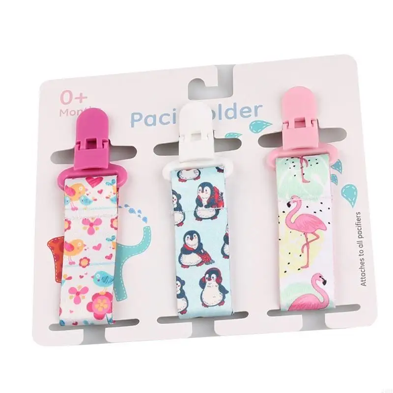 Cartoon Print Baby Pacifier Chains 3pcs/set Dummy Nipples Holder Pacifier Clip for DIY Nursing Soother Holder Newborn Gift 24BE