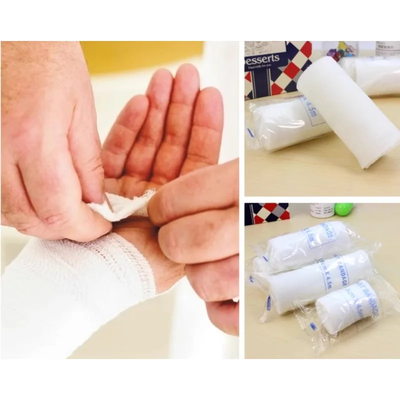 1 Rolls Disposable First Aid Wound Dressing Tear Resistant Bandage Roll Fixation Absorbent Cotton