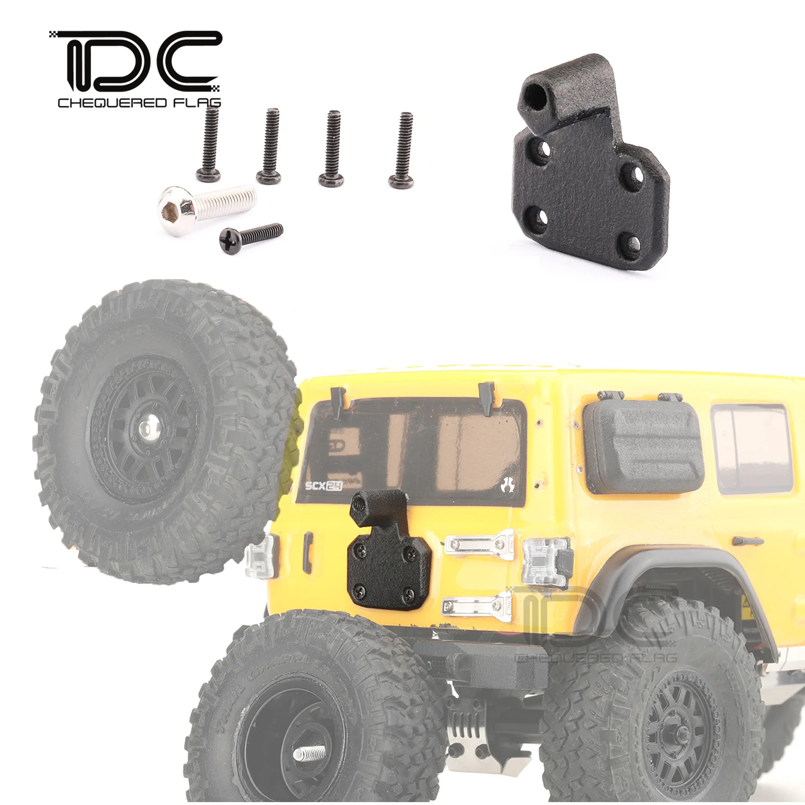 for SCX24 Spare Tire Rack Rear Tyre Bracket Wheel Holder Carrier for 1/24 Axial AXI00002 V2T2 2019 RC Crawler Car Upgrade Parts