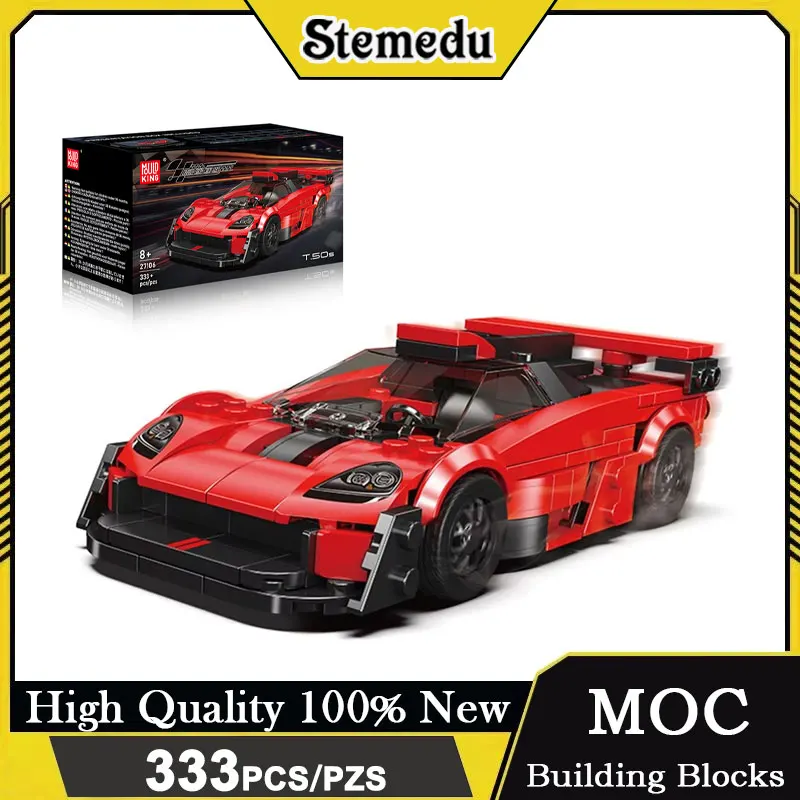 333 pezzi città tecnica sportiva auto da corsa Moc mattoni da costruzione costruzione giocattoli educativi per bambini ragazzi regali di festa di Natale