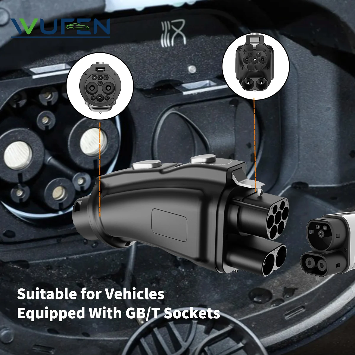 WUFEN مركبة كهربية تيار مستمر شحن سريع 300KW CCS2 إلى GBT EV مهايئ شاحن ل GBT EVS CCS شاحن فائق إلى سيارات GBT