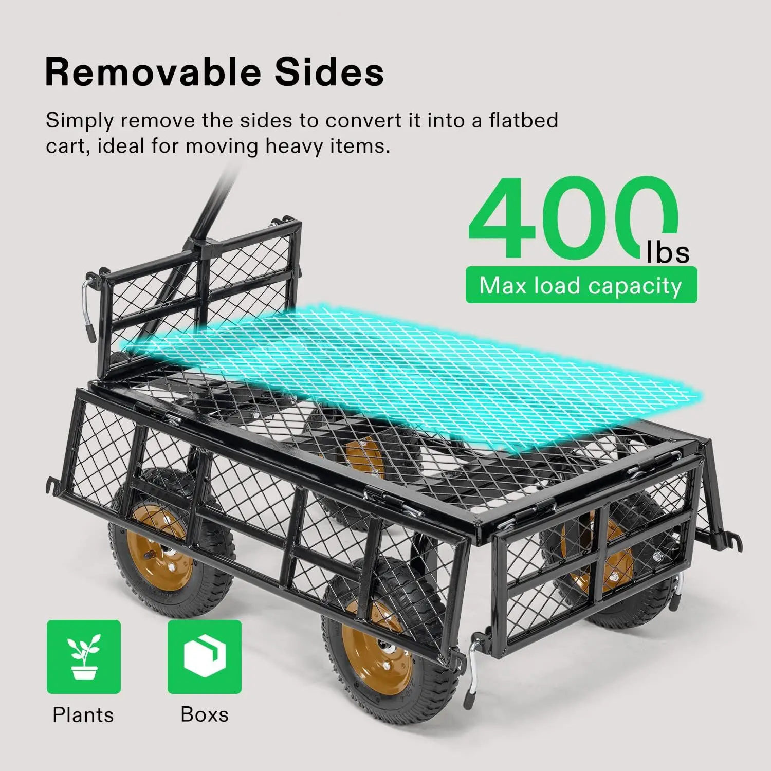 Tongshunfa Trolley Green Adjustable Heavy Duty Collapsible Folding Utility Wagon Outdoor Camping Cart Beach Picnic Camping Wagon