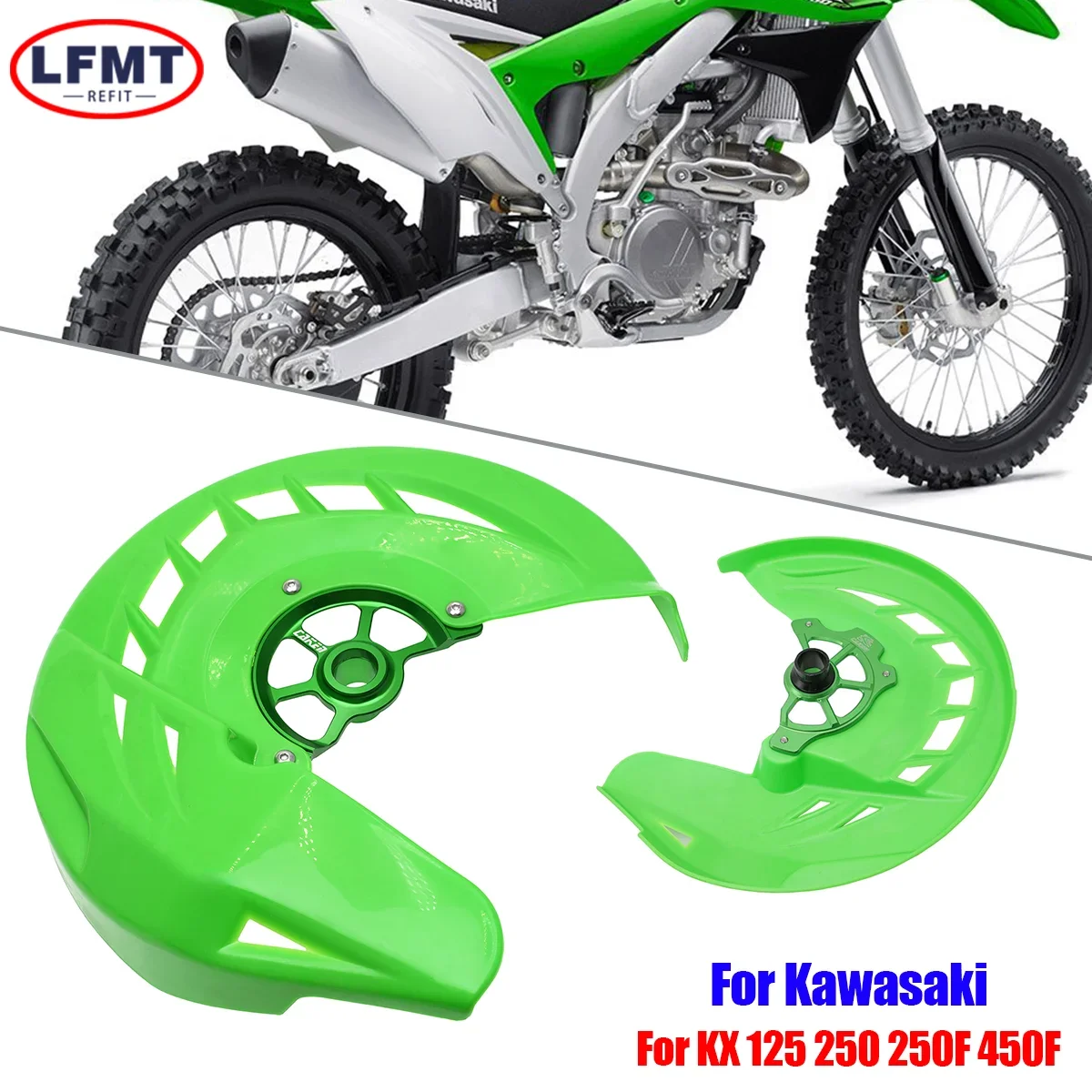 Motorrad Bremsscheibe Vorne Schutz Schutz Abdeckung Für Kawasaki 125 250 250F 450F 2006-2020 KX125 KX250 KX250F KX450F KLX450 KX