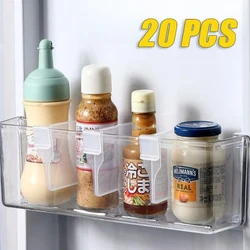 20 Pieces Fridge Organizer Storage Organization Divider Plastic Storage Divider Plywood Kitchen Bottle and Jar Rack Organizer