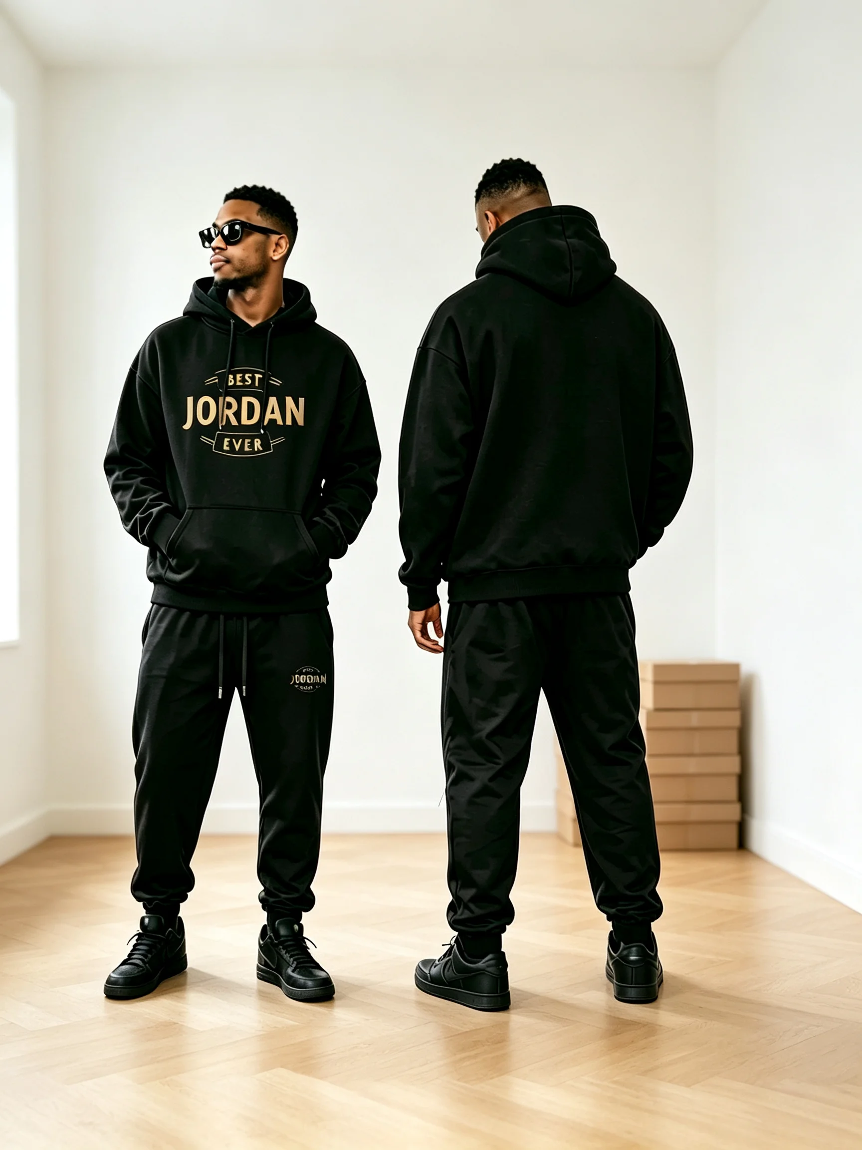 Street Fashion Art - Men Trendy Letter Print 2‑Piece Tracksuit
