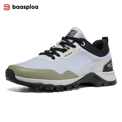 Baasploa Men Hiking Shoes Summer Outdoor Camping Resistant Non Slip Sneakers Male Casual Lace-Up Lightweight Waterproof Shoes