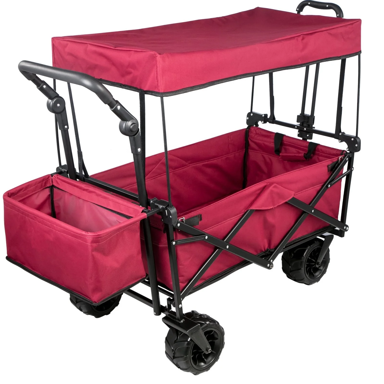 Foldable trolley with children's top Push-pull wagon Stroller Folding wagon