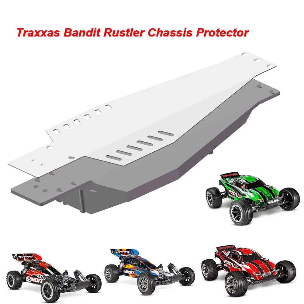 Aluminum Chassis Protector Skid Plate for 1/10 Traxxas 2WD Rustler Bandit VXL Upgrade Parts